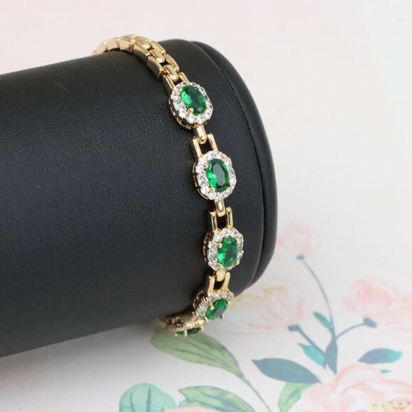 "Elegant Rose Gold Evil Eye Bracelet in Gold Plated Brass, XPBL1014 - Picture 10 of 12